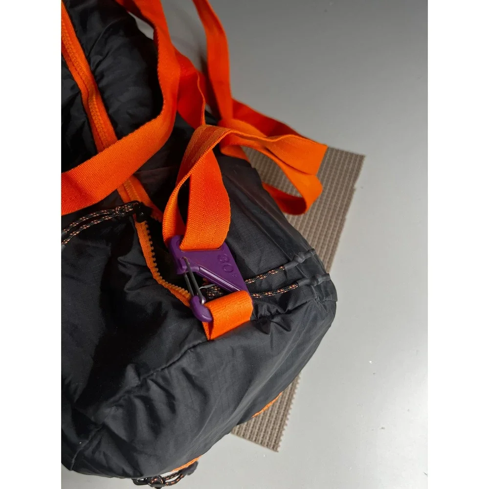 Nike ACG Packable Duffel Bag Black Orange Ripstop Nylon Travel Gym Bag